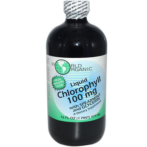 World Organic, Liquid Chlorophyll, with Spearmint and Glycerin, 100 mg, 16 fl oz (474 ml) Review