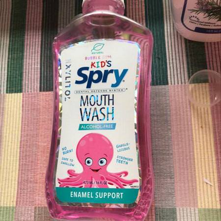 Kid's Spry Mouth Wash, Enamel Support, Alcohol-Free, Natural Bubble Gum