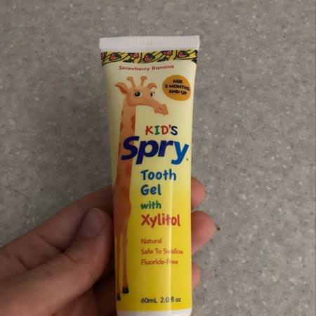 Kid's Spry Tooth Gel, with Xylitol, Strawberry Banana