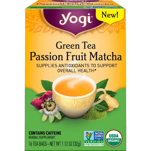 Yogi Tea, Green Tea, Passion Fruit Matcha, 16 Tea Bags, 1.12 oz (32 g) Review