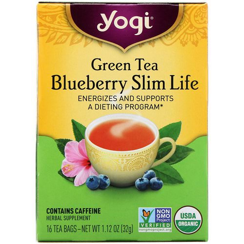 Yogi Tea, Organic, Green Tea Blueberry Slim Life, 16 Tea Bags, 1.12 oz (32 g) Review