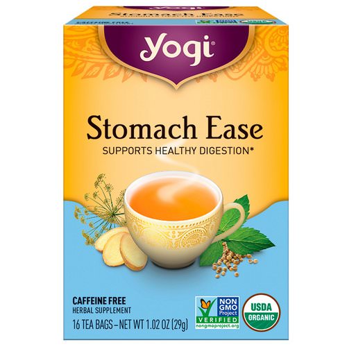 Yogi Tea, Stomach Ease, Caffeine Free, 16 Tea Bags, 1.02 oz (29 g) Review