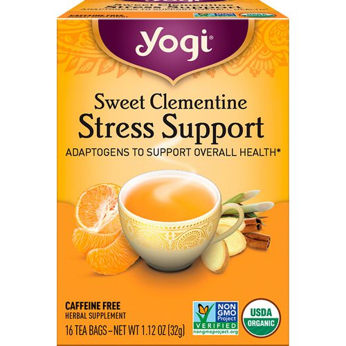Yogi Tea, Stress Support, Sweet Clementine, Caffeine Free, 16 Tea Bags, 1.12 oz (32 g) Review