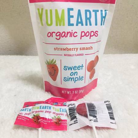 YumEarth, Organic Strawberry Pops, Strawberry Smash, 14 Pops, 3 oz (85 g) Review