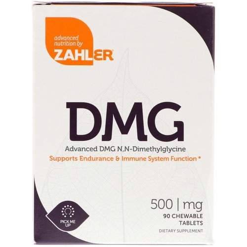 Zahler, DMG, Advanced DMG N, N-Dimethylglycine, 500 mg, 90 Chewable Tablets Review