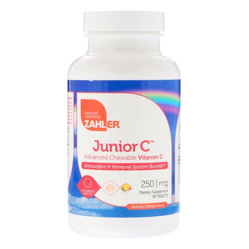 Zahler, Junior C, Advanced Chewable Vitamin C, Natural Orange Flavor, 250 mg, 90 Tablets Review