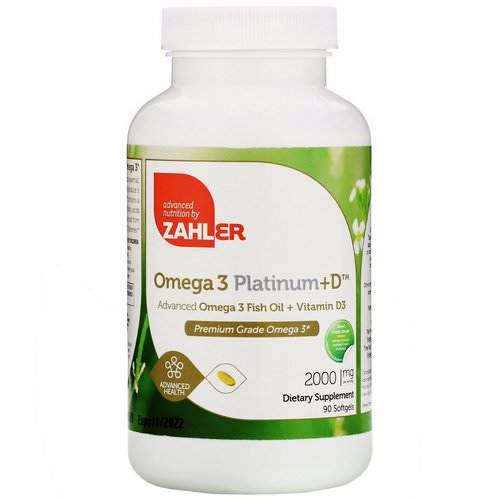 Zahler, Omega 3 Platinum+D, Advanced Omega 3 with Vitamin D3, 2,000 mg, 90 Softgels Review