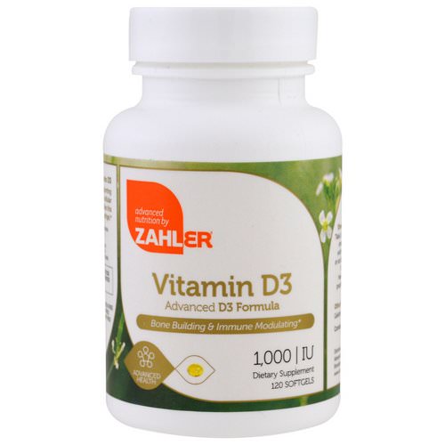Zahler, Vitamin D3, Advanced D3 Formula, 1,000 IU, 120 Softgels Review