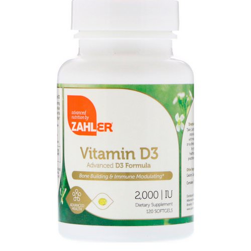 Zahler, Vitamin D3, Advanced D3 Formula, 2,000 IU, 120 Softgels Review