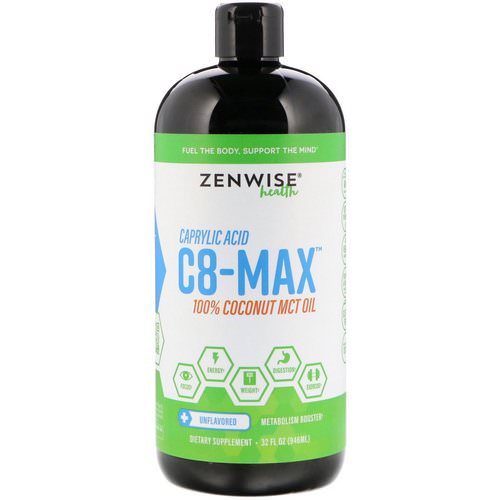 Zenwise Health, C8-MAX, Caprylic Acid MCT Oil, Metabolism Booster, Unflavored, 32 fl oz (946 ml) Review