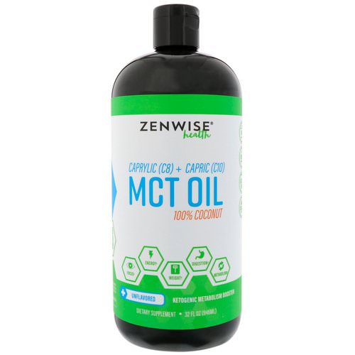 Zenwise Health, Caprylic (C8) + Capric (C10) MCT Oil, 100% Coconut, Unflavored, 32 fl oz (946 ml) Review