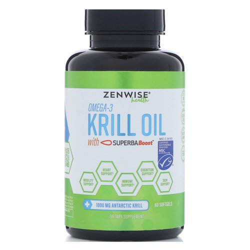 Zenwise Health, Omega 3, Krill Oil with SuperbaBoost, 60 Softgels Review