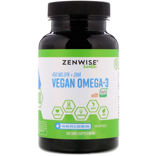 Zenwise Health, Vegan Omega-3 with Life's Omega, 120 Softgels Review