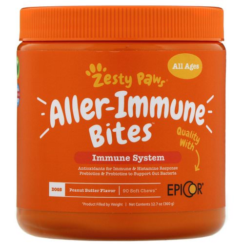 Zesty Paws, Aller-Immune Bites for Dogs, All Ages, Peanut Butter Flavor, 90 Soft Chews Review