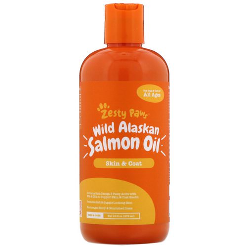 Zesty Paws, Wild Alaskan Salmon Oil for Dogs & Cats, Skin & Coat, All Ages, 16 fl oz (473 ml) Review