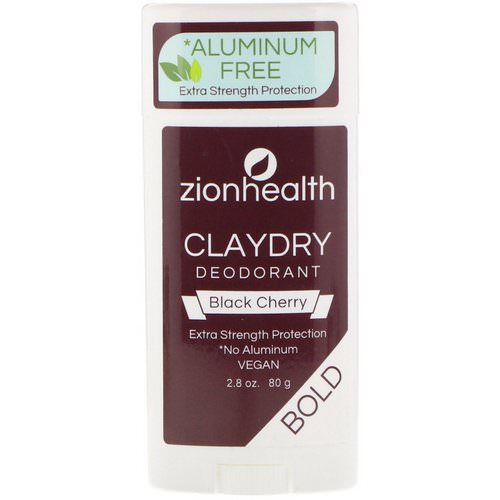 Zion Health, Bold, ClayDry Deodorant, Black Cherry, 2.8 oz (80 g) Review