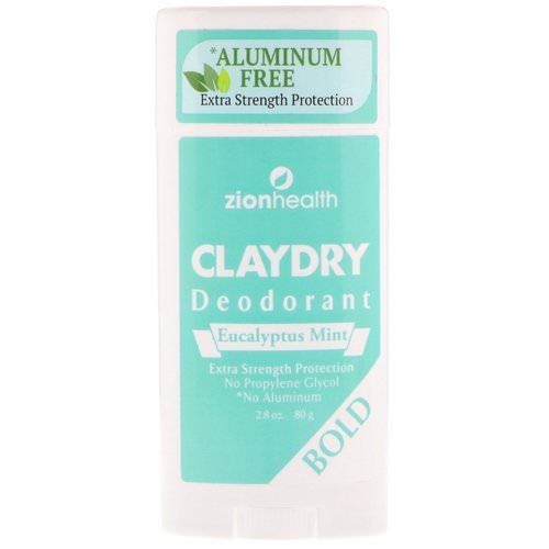 Zion Health, Bold, ClayDry Deodorant, Eucalyptus Mint, 2.8 oz (80 g) Review