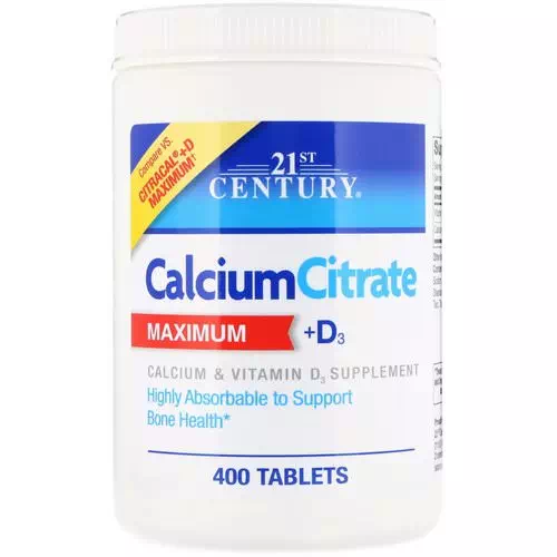 21st Century, Calcium Citrate Maximum + D3, 400 Tablets Review