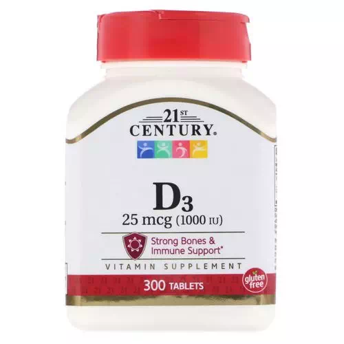 21st Century, Vitamin D3, 25 mcg (1000 IU), 300 Tablets Review