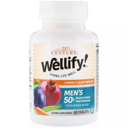 21st Century, Wellify, Men's 50+, Multivitamin Multimineral, 65 Tablets Review