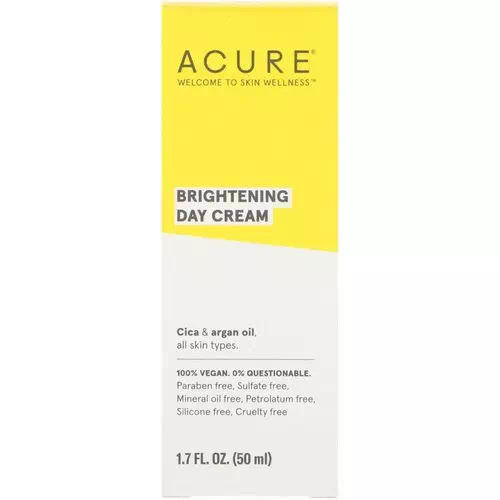 Acure, Brightening Day Cream, All Skin Types, 1.7 fl oz (50 ml) Review