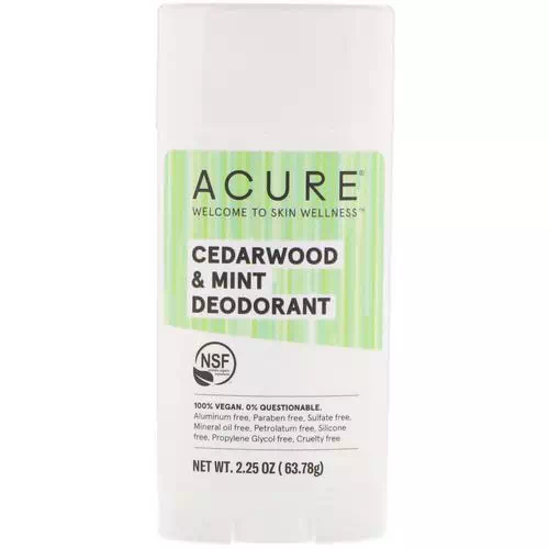 Acure, Deodorant, Cedarwood & Mint, 2.25 oz (63.78 g) Review