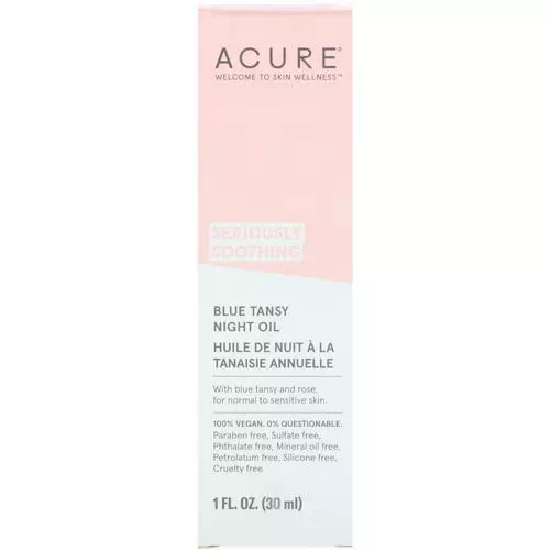 Acure, Seriously Soothing, Blue Tansy Night Oil, 1 fl oz (30 ml) Review