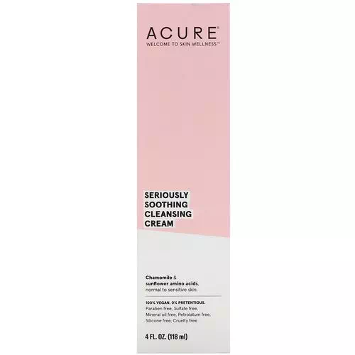 Acure, Seriously Soothing Cleansing Cream, 4 fl oz (118 ml) Review