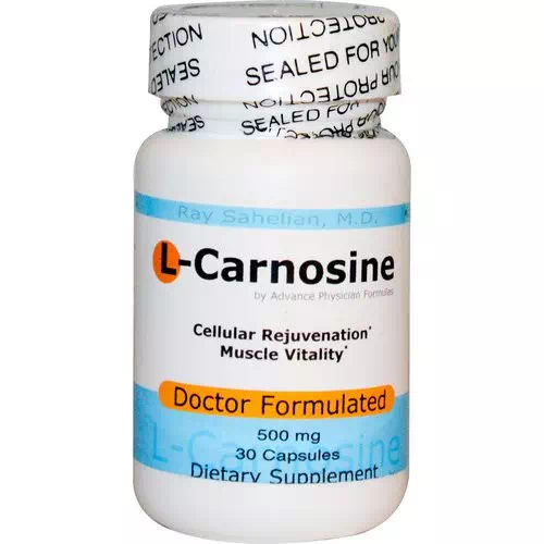 Advance Physician Formulas, L-Carnosine, 500 mg, 30 Capsules Review