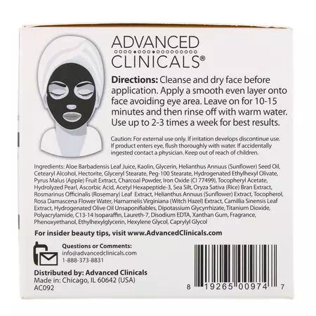 Advanced Clinicals, Clay Masks