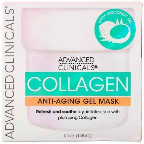 Advanced Clinicals, Collagen, Anti-Aging Gel Mask, 5 fl oz (148 ml) Review