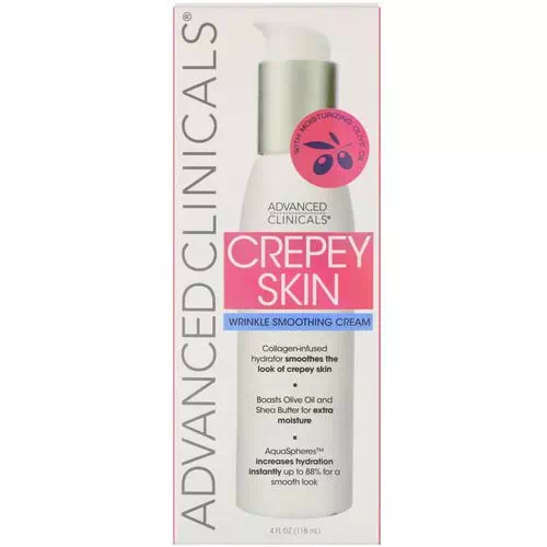 Advanced Clinicals, Crepey Skin, Wrinkle Smoothing Cream, 4 fl oz (118 ml) Review