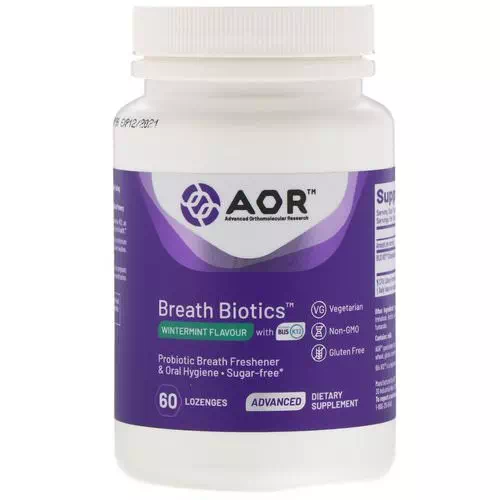 Advanced Orthomolecular Research AOR, Breath Biotics, Wintermint Flavor with Blis K12, 60 Lozenges Review