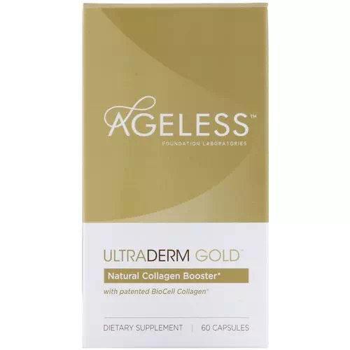 Ageless Foundation Laboratories, UltraDerm Gold, Natural Collagen Booster with Patented BioCell Collagen, 60 Capsules Review