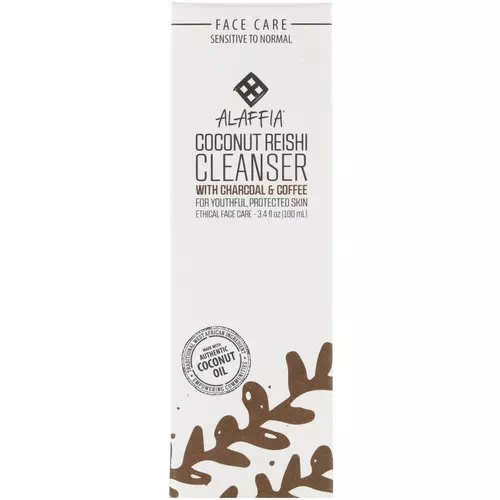 Alaffia, Coconut Reishi Cleanser with Charcoal & Coffee, 3.4 fl oz (100 ml) Review