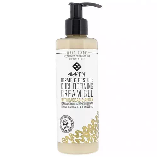 Alaffia, Repair & Restore, Curl Defining Cream Gel with Baobab & Argan, 8 oz (236 ml) Review