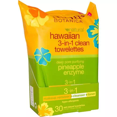 Alba Botanica, Natural Hawaiian 3-in-1 Clean Towelettes, Pineapple Enzyme, 30 Wet Towelettes Review