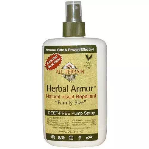 All Terrain, Herbal Armor, Natural Insect Repellent, Deet-Free Pump Spray, 8.0 fl oz (240 ml) Review