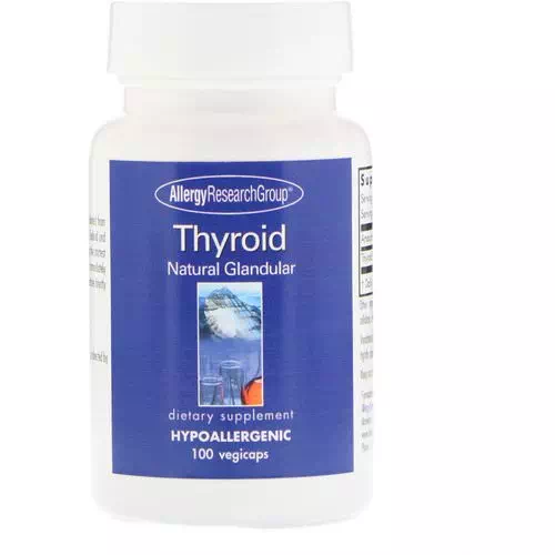 Allergy Research Group, Thyroid, Natural Glandular, 100 Vegetarian Capsules Review