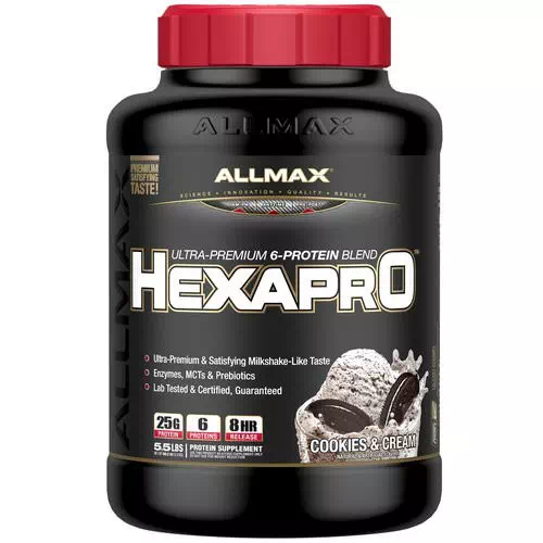 ALLMAX Nutrition, Hexapro, Ultra-Premium Protein + MCT & Coconut Oil, Cookies & Cream, 5.5 lbs (2.5 kg) Review