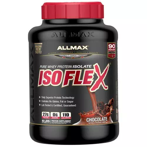 ALLMAX Nutrition, Isoflex, Pure Whey Protein Isolate (WPI Ion-Charged Particle Filtration), Chocolate, 5 lbs (2.27 kg) Review