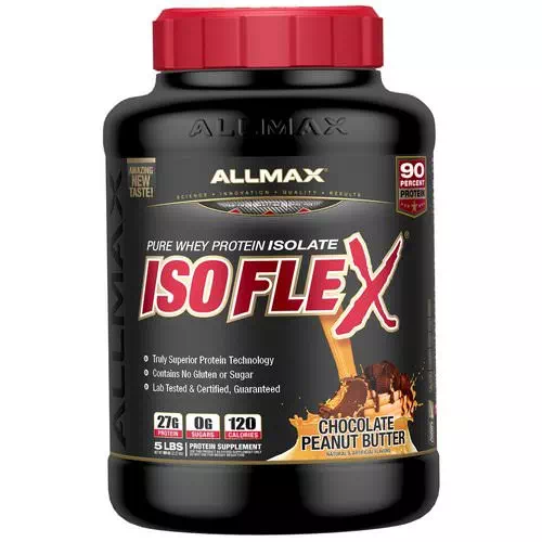 ALLMAX Nutrition, Isoflex, Pure Whey Protein Isolate (WPI Ion-Charged Particle Filtration), Chocolate Peanut Butter, 5 lbs (2.27 kg) Review