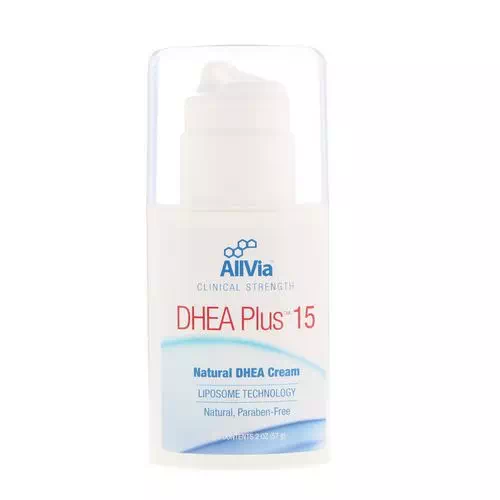 AllVia, DHEA Plus 15, Natural DHEA Cream, Unscented, 2 oz (57 g) Review