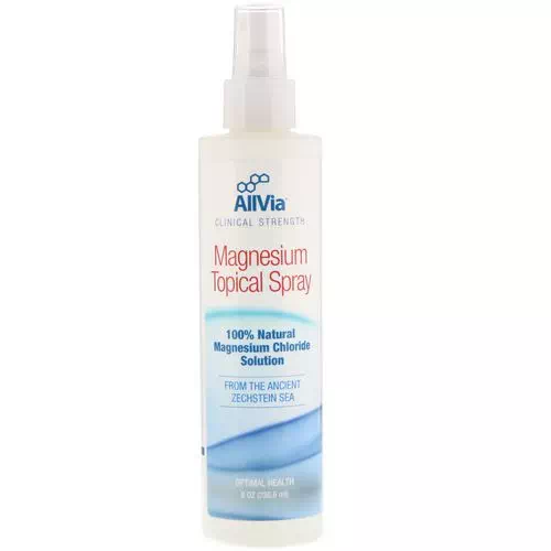 AllVia, Magnesium Topical Spray, 100% Natural Magnesium Chloride Solution, Unscented, 8 oz (236.6 ml) Review