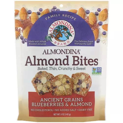 Almondina, Almond Bites, Ancient Grains Blueberries & Almonds, 5 oz (142 g) Review