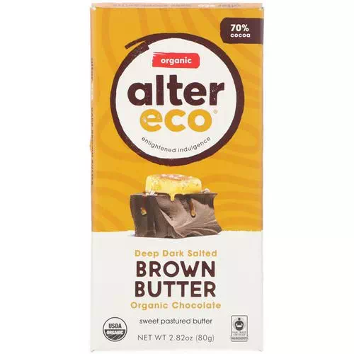 Alter Eco, Organic Chocolate Bar, Deep Dark Salted Brown Butter, 2.82 oz (80 g) Review