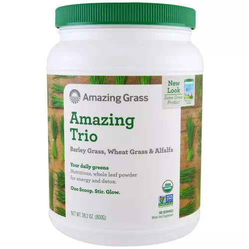 Amazing Grass, Amazing Trio, Barley Grass & Wheat Grass & Alfalfa, 1.8 lbs (800 g) Review