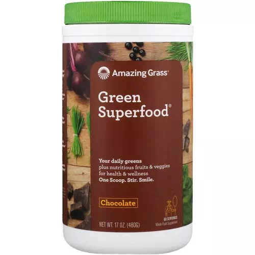 Amazing Grass, Green Superfood, Chocolate, 17 oz (480 g) Review