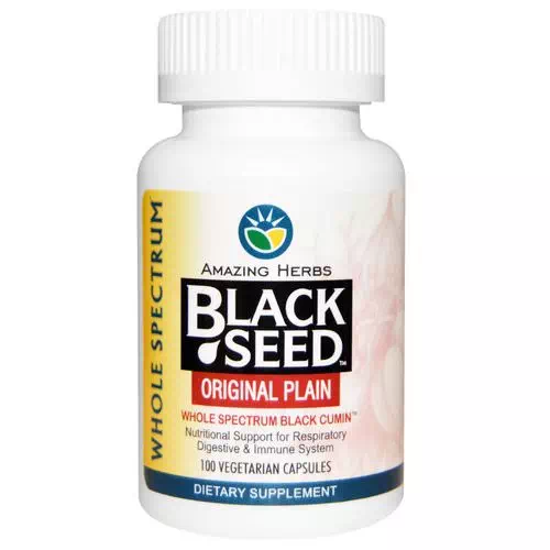Amazing Herbs, Black Seed, Original Plain, 100 Veggie Caps Review