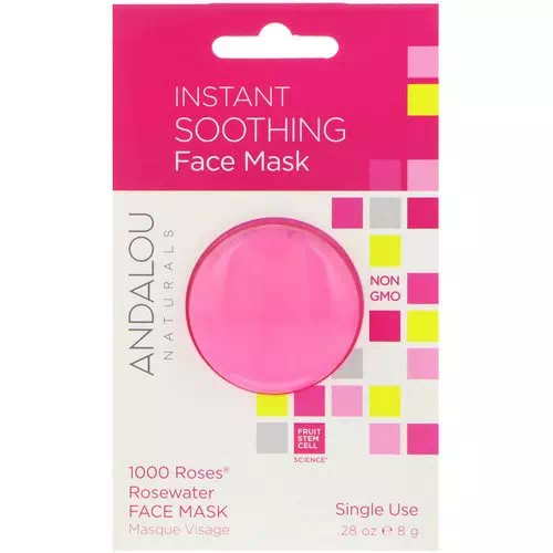 Andalou Naturals, Instant Soothing, 1000 Roses Rosewater Face Mask, .28 oz (8 g) Review